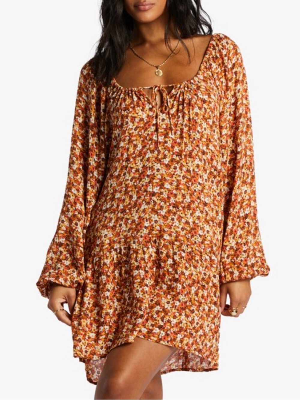 Billabong Rust Floral Mini Dress